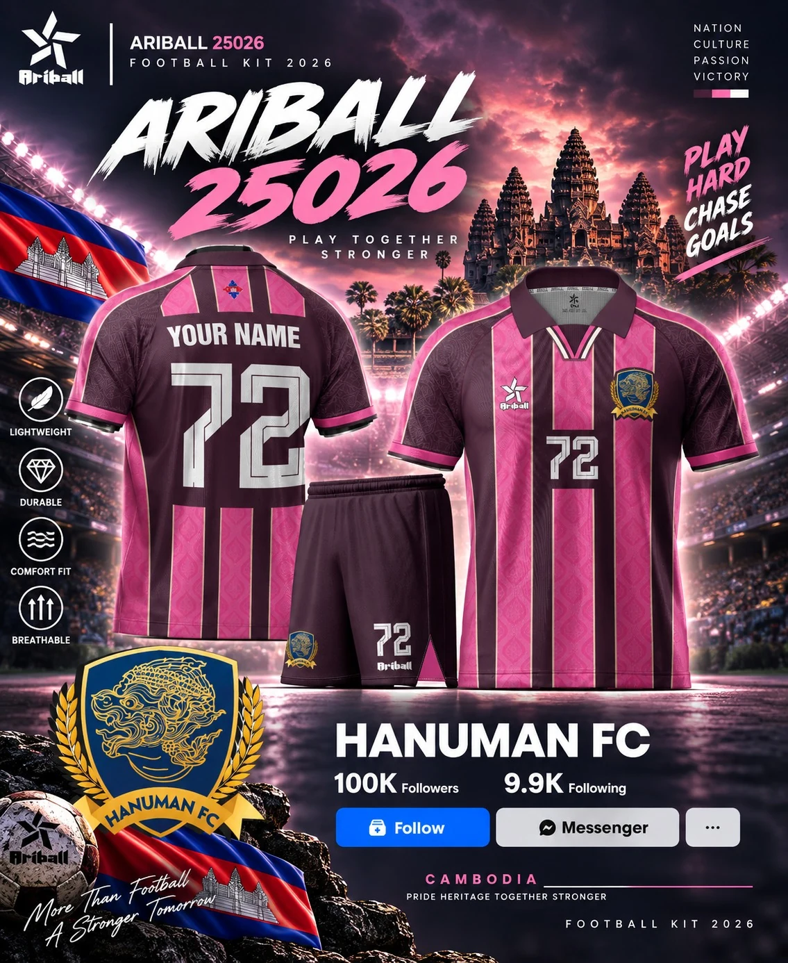 ARIBALL ARI25026 football jersey front and back presentation