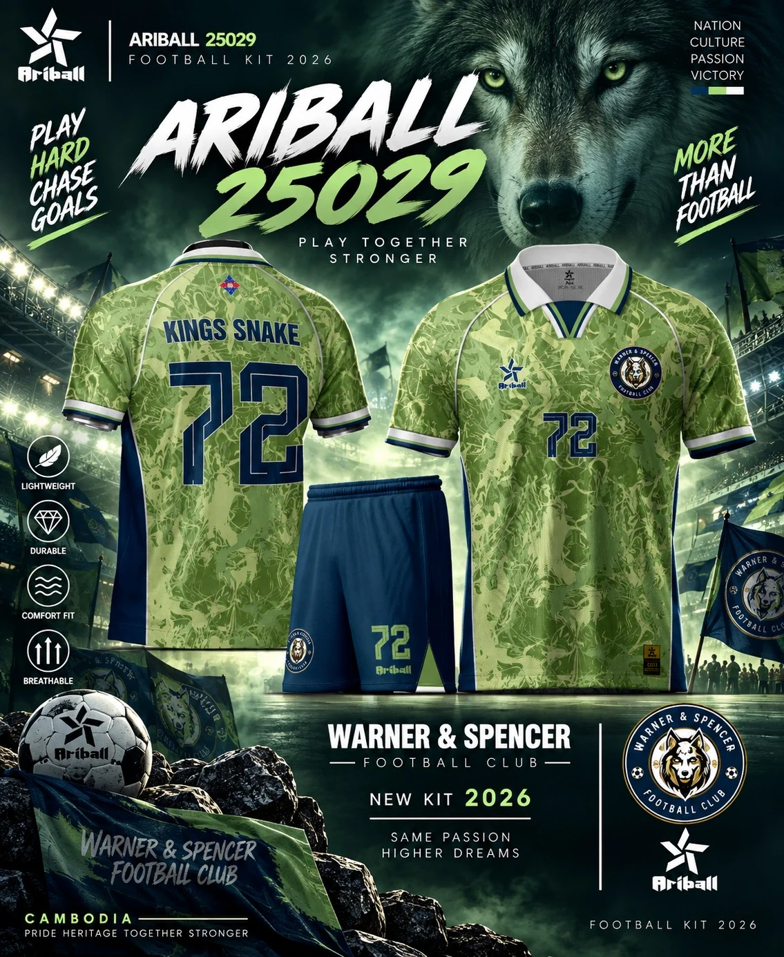 ARIBALL ARI25029 football jersey front and back presentation