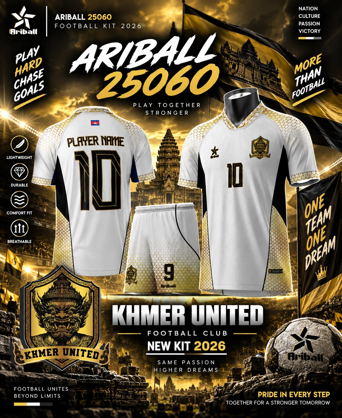 ARIBALL ARI25060 football jersey front and back presentation