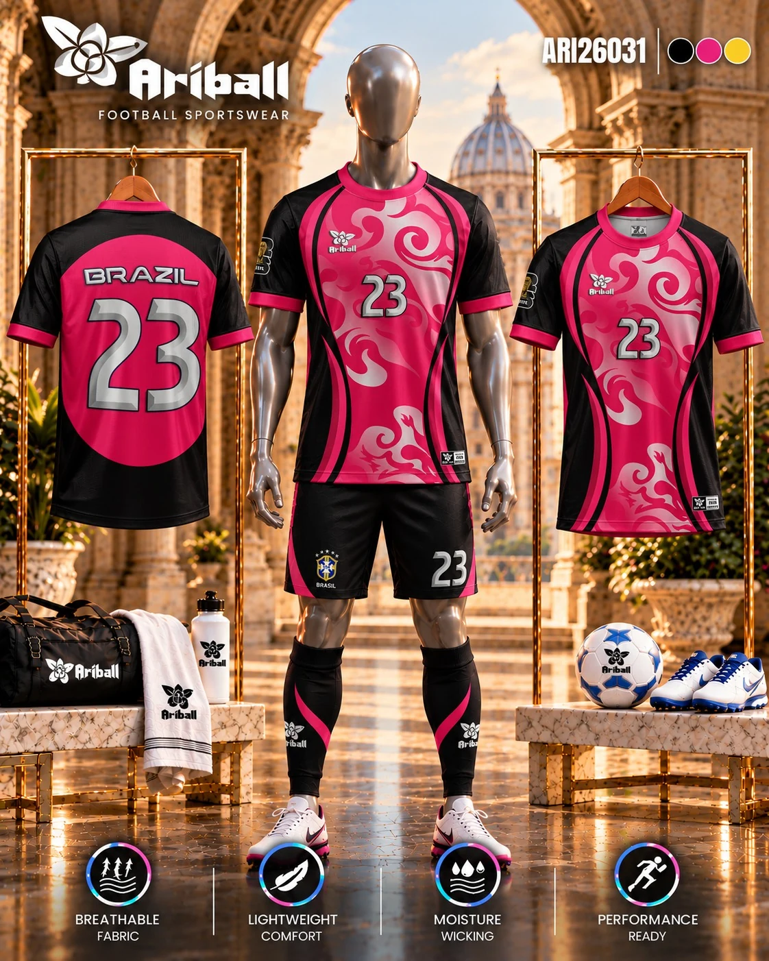 ARIBALL ARI26031 football jersey front and back presentation