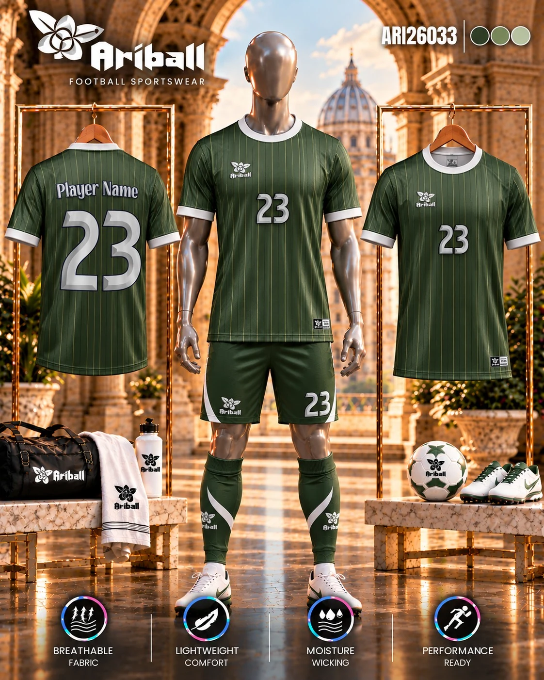 ARIBALL ARI26033 football jersey front and back presentation