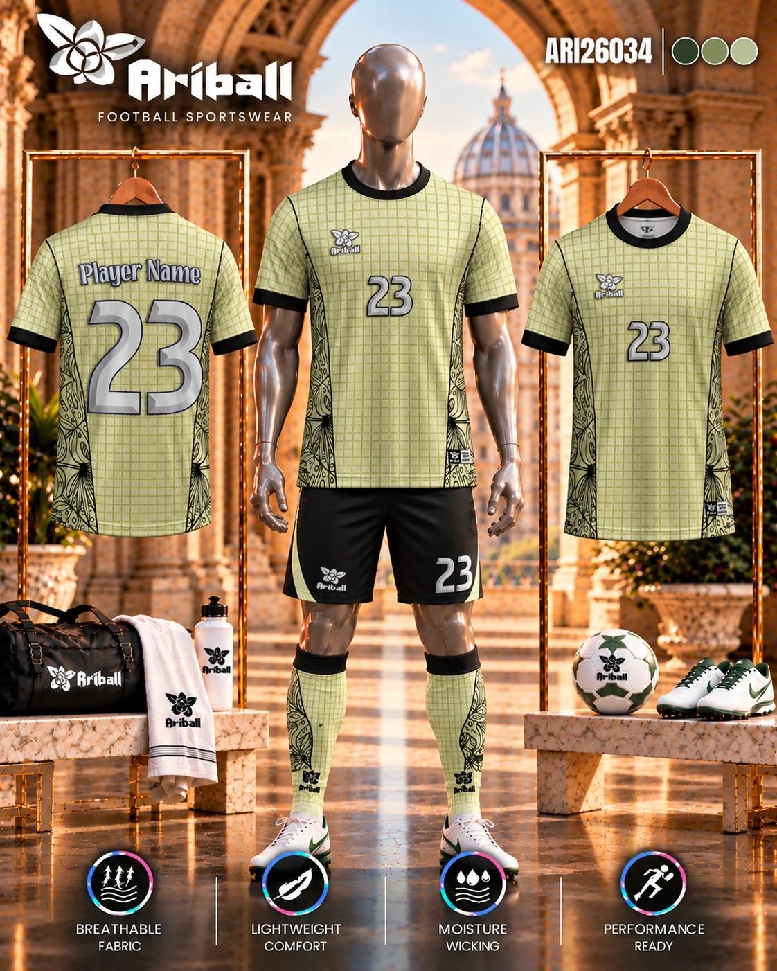 ARIBALL ARI26034 football jersey front and back presentation