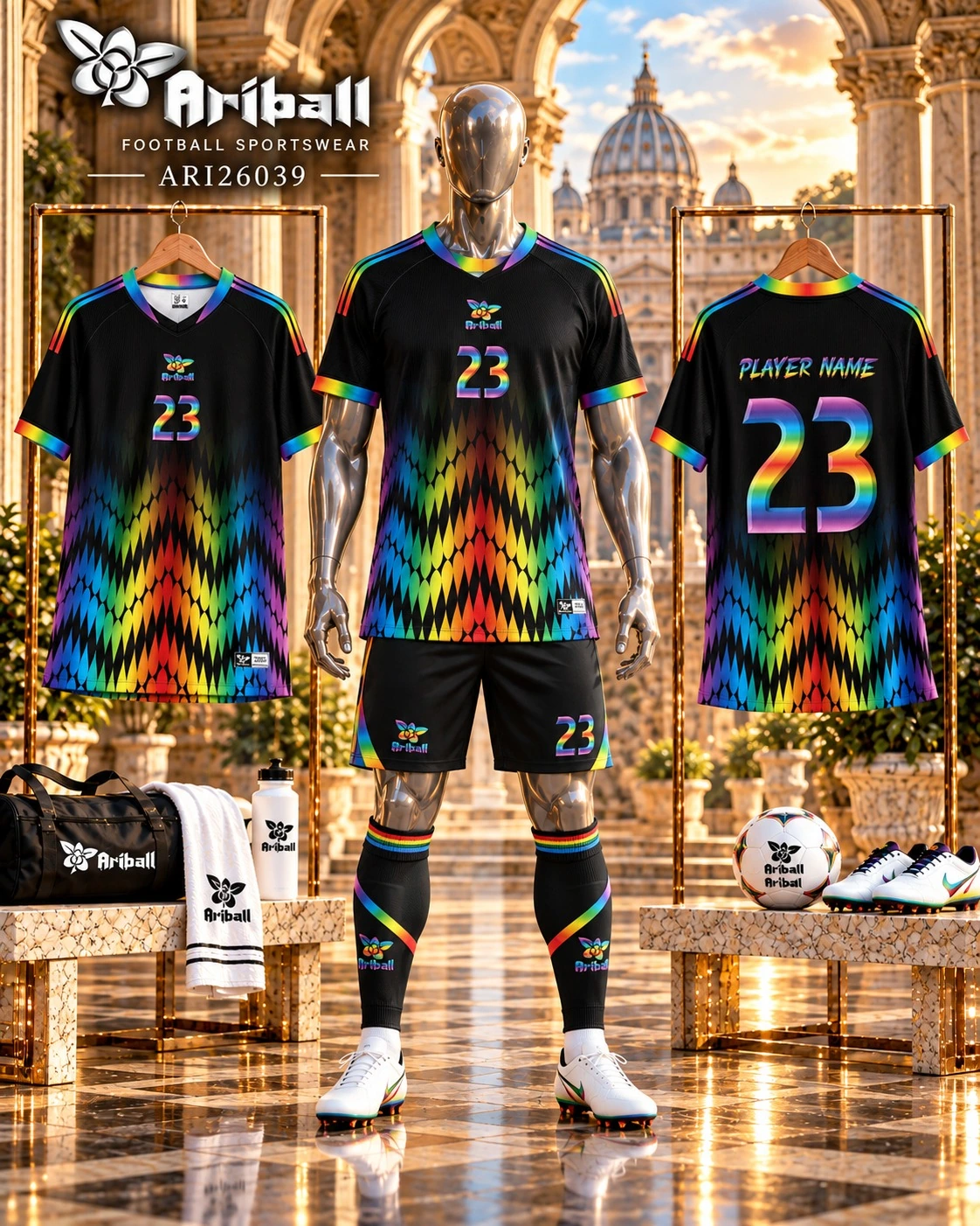 ARIBALL ARI26039 football jersey front and back presentation