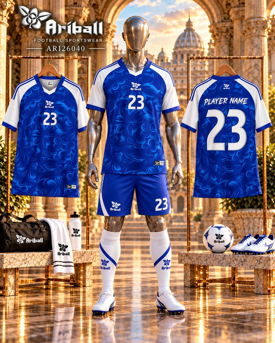 ARIBALL ARI26040 football jersey front and back presentation