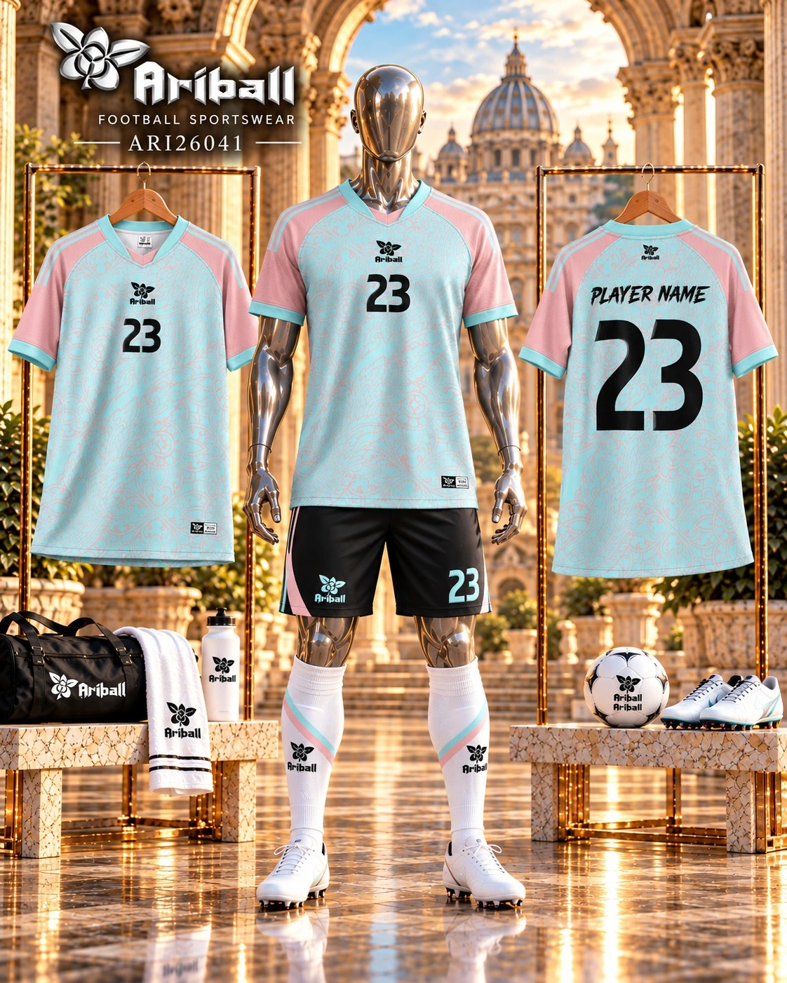 ARIBALL ARI26041 football jersey front and back presentation