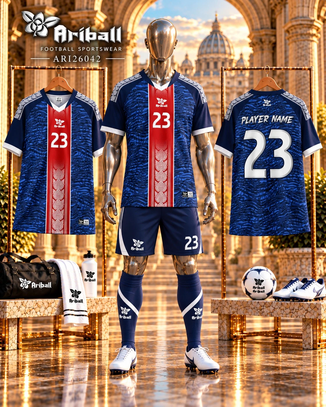ARIBALL ARI26042 football jersey front and back presentation