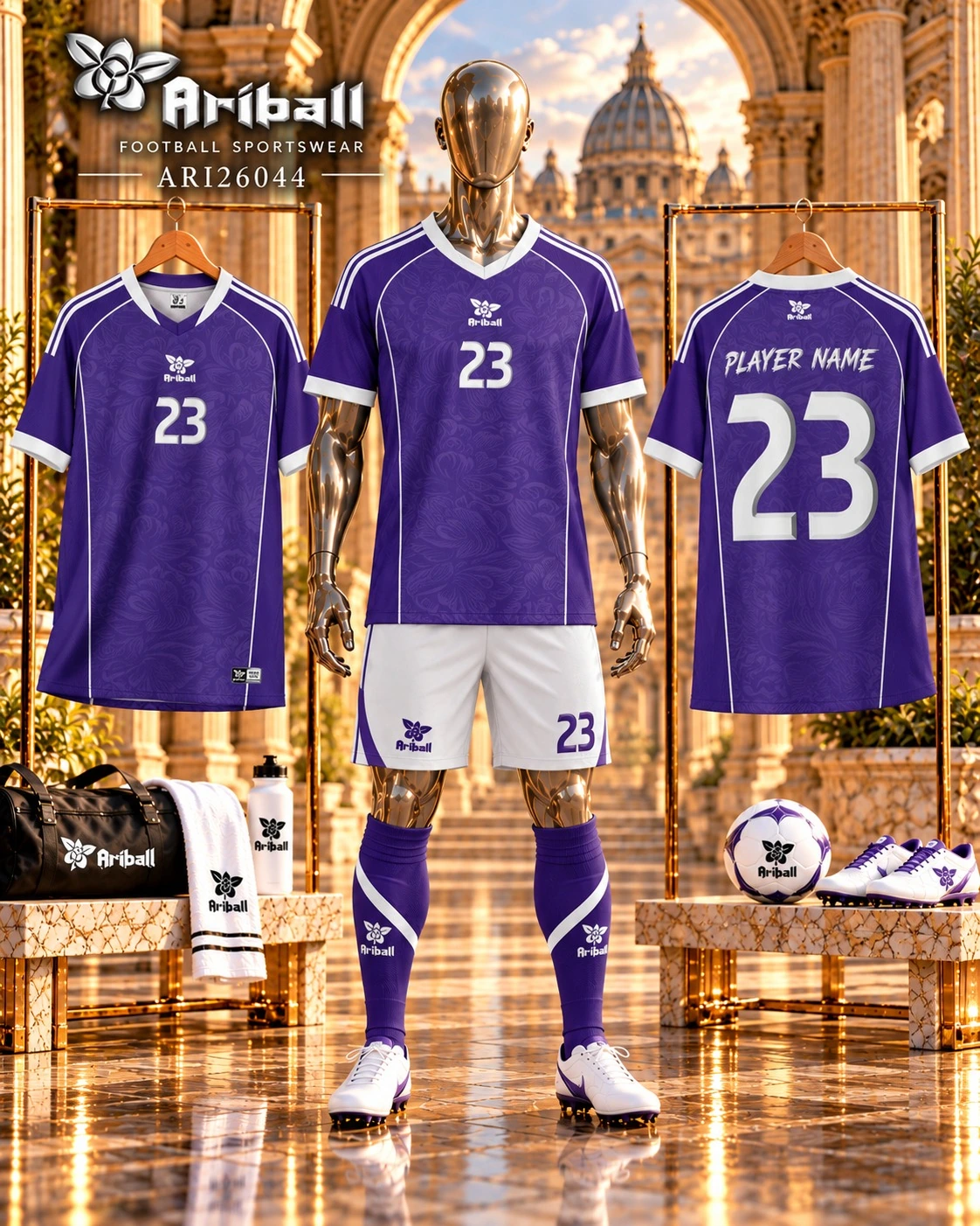 ARIBALL ARI26044 football jersey front and back presentation