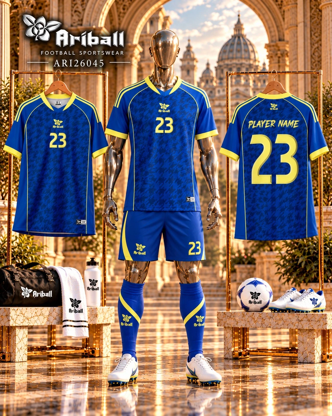 ARIBALL ARI26045 football jersey front and back presentation