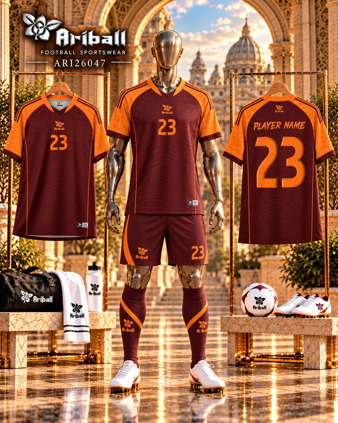 ARIBALL ARI26047 football jersey front and back presentation