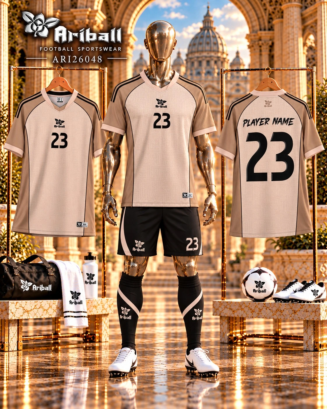 ARIBALL ARI26048 football jersey front and back presentation