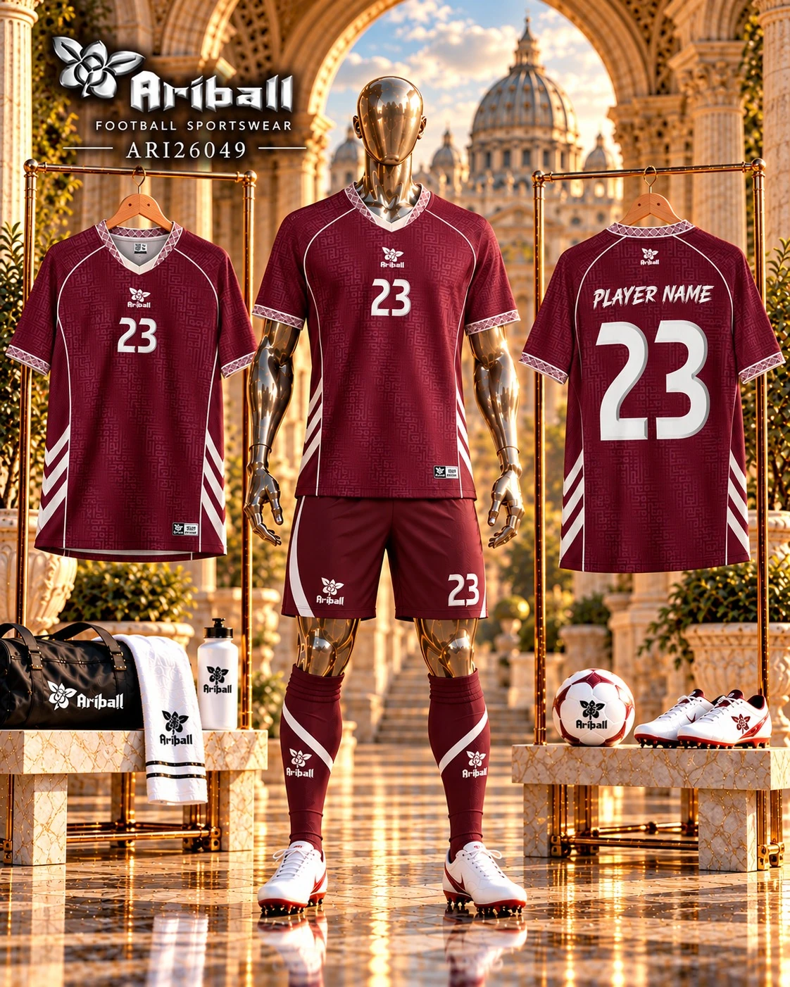 ARIBALL ARI26049 football jersey front and back presentation
