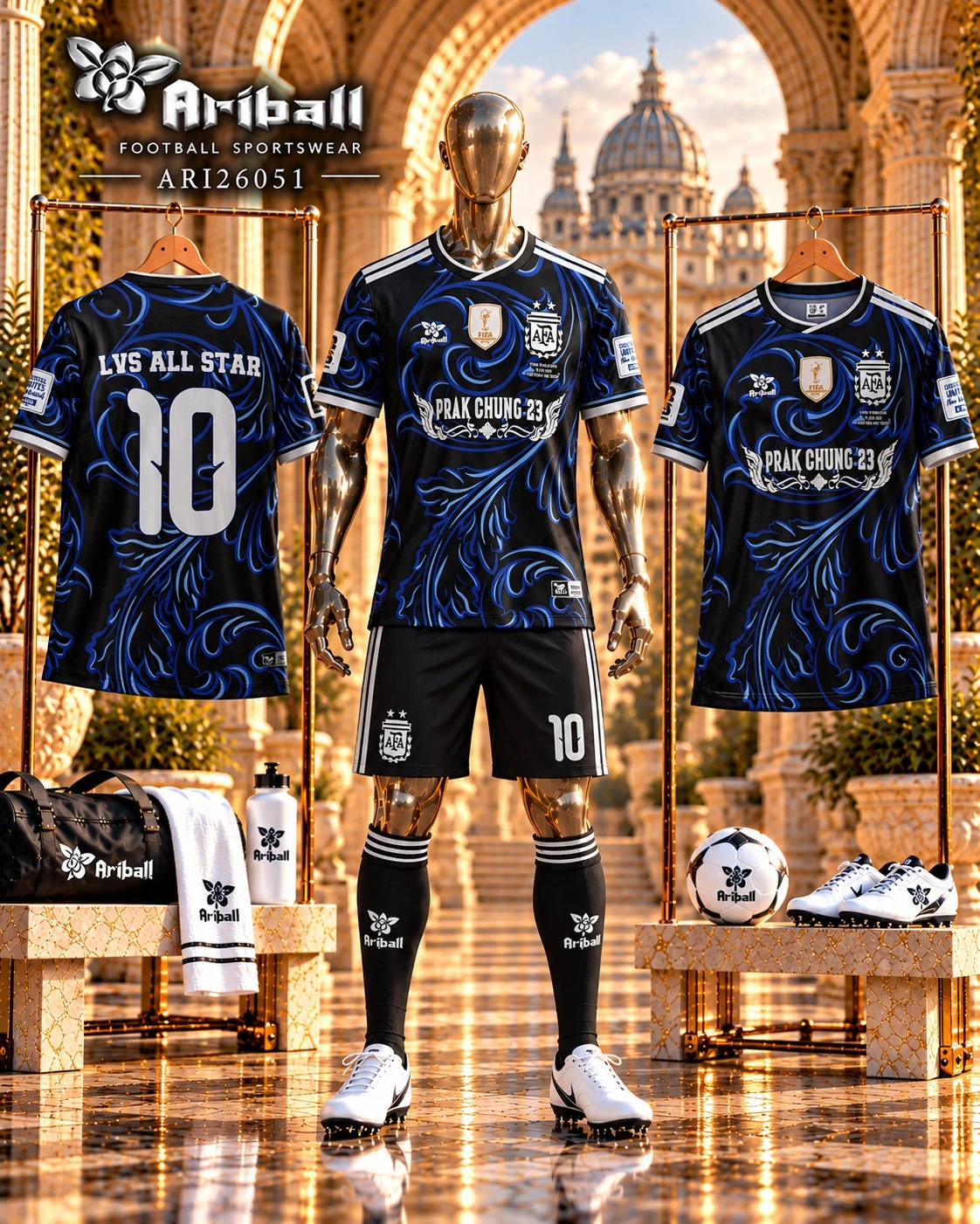 ARIBALL ARI26051 football jersey front and back presentation