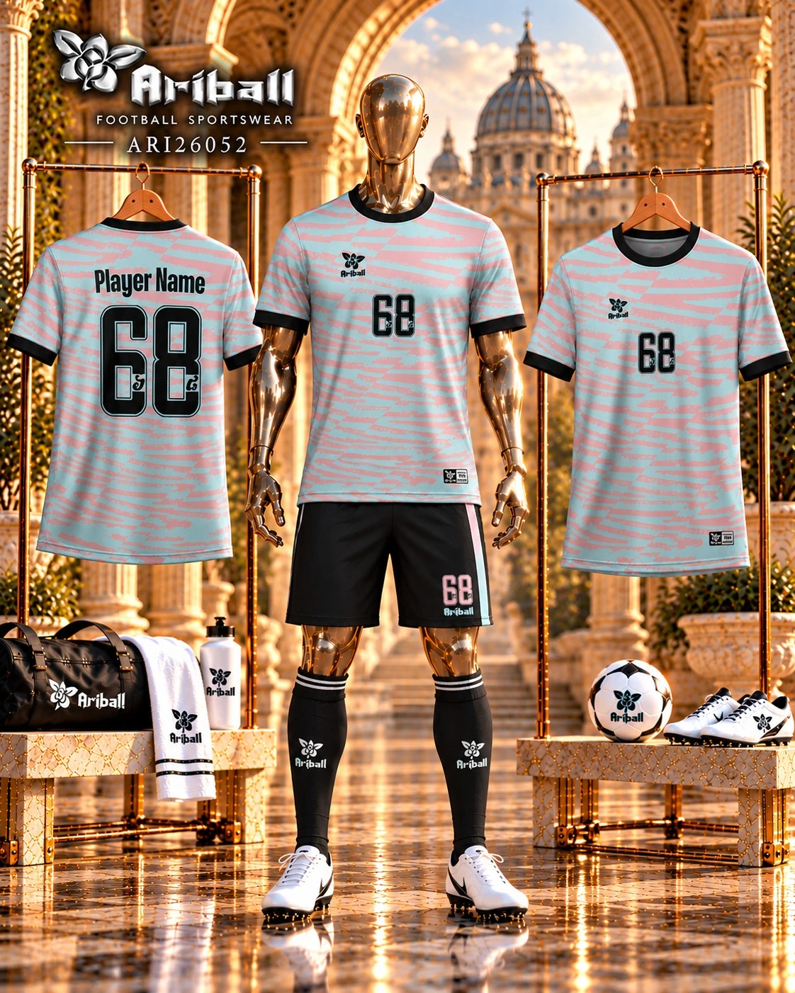 ARIBALL ARI26052 football jersey front and back presentation