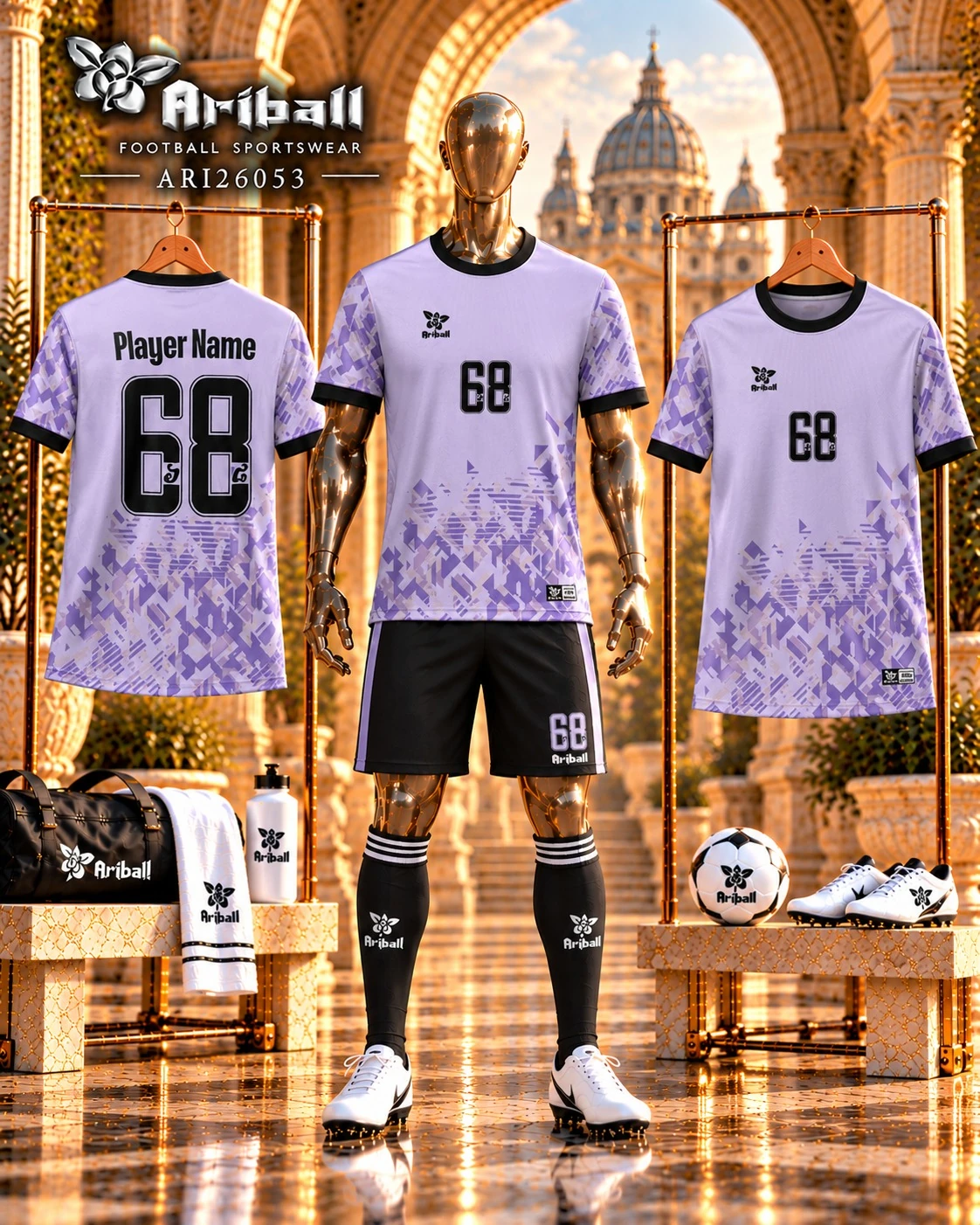 ARIBALL ARI26053 football jersey front and back presentation