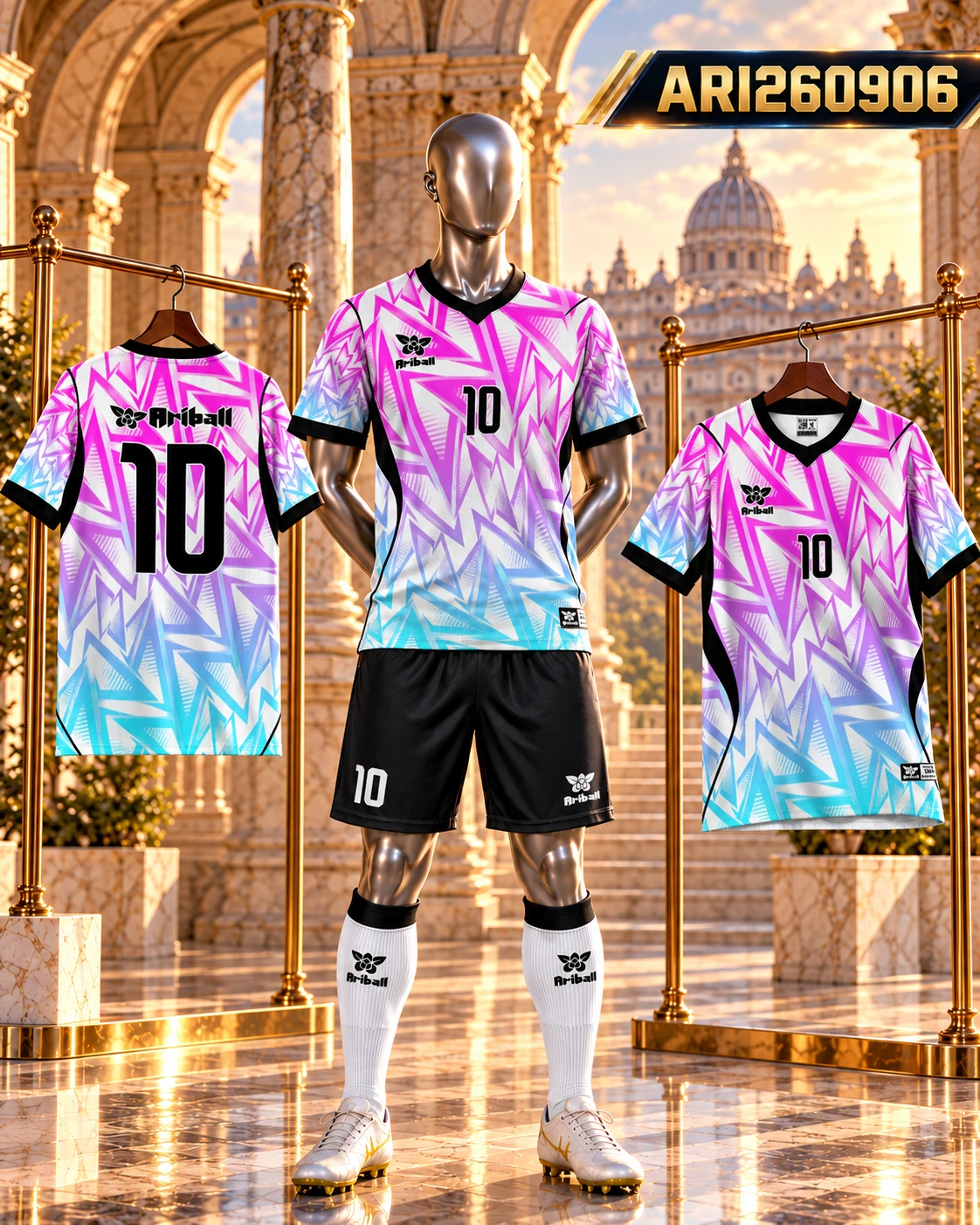 ARIBALL ARI2609006 football jersey front and back presentation
