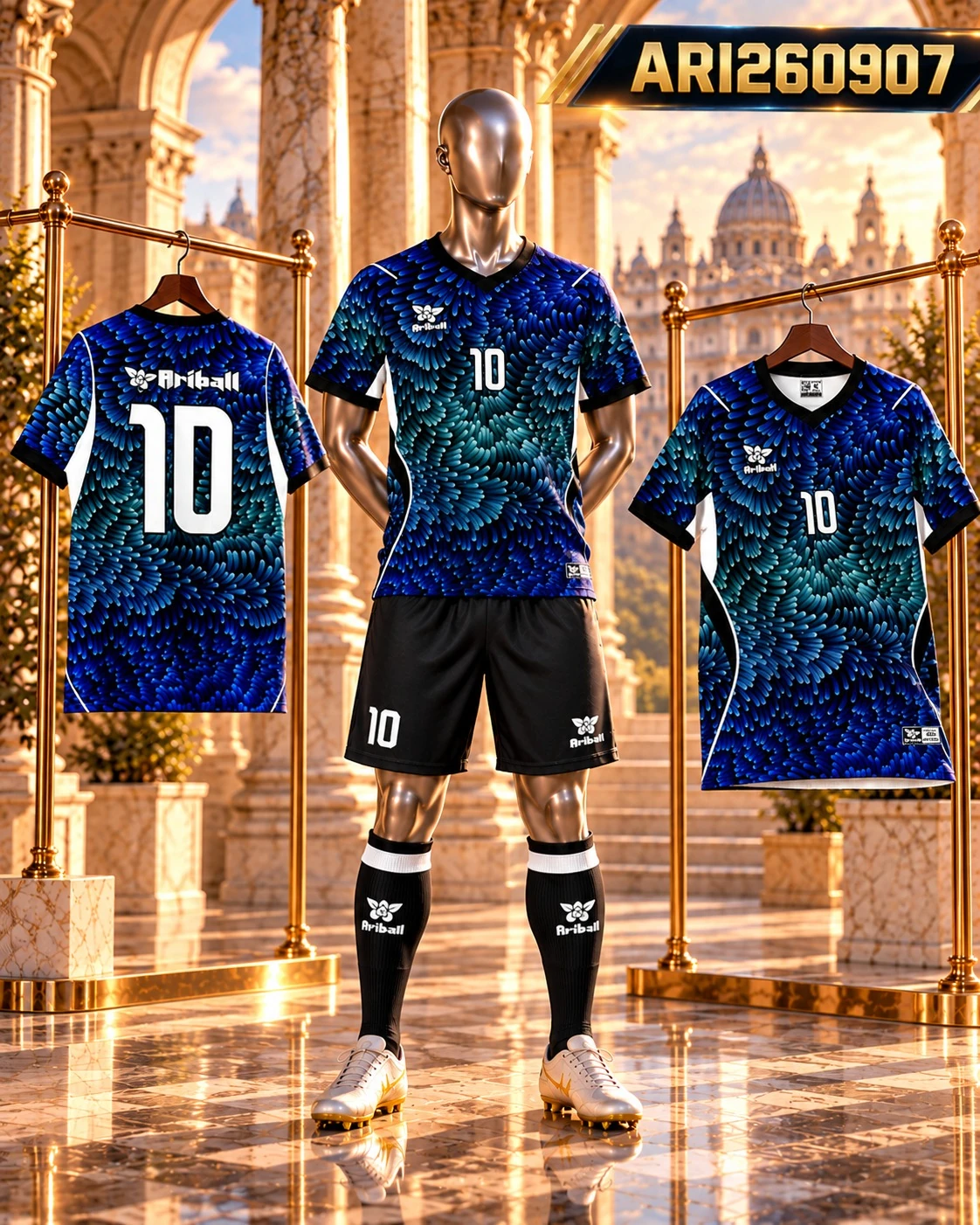 ARIBALL ARI2609007 football jersey front and back presentation