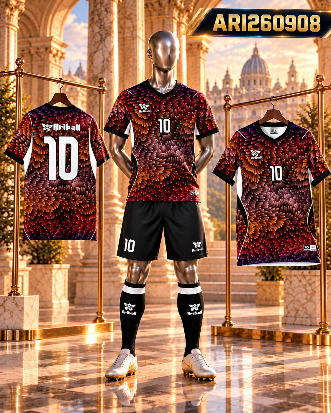 ARIBALL ARI2609008 football jersey front and back presentation