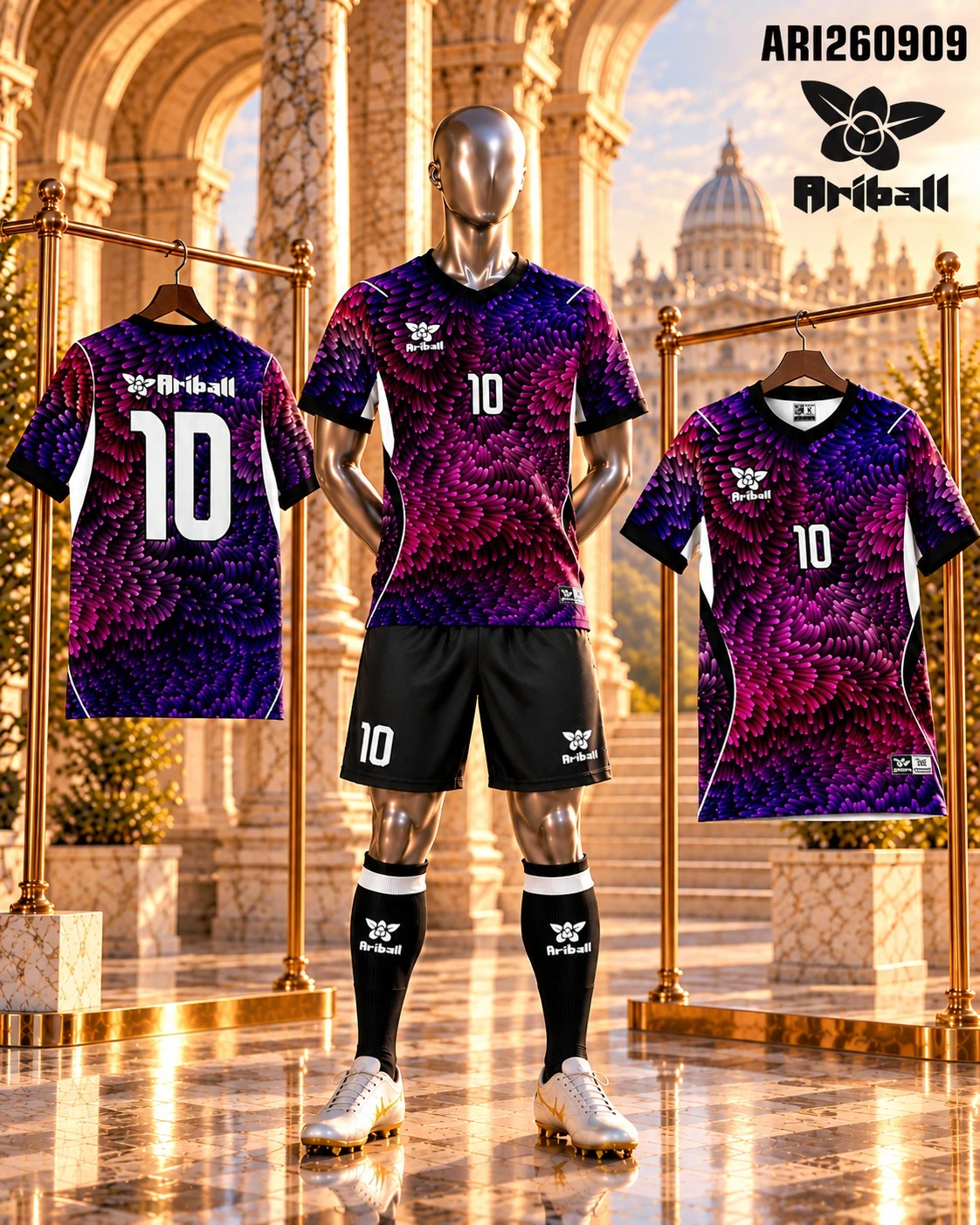 ARIBALL ARI2609009 football jersey front and back presentation