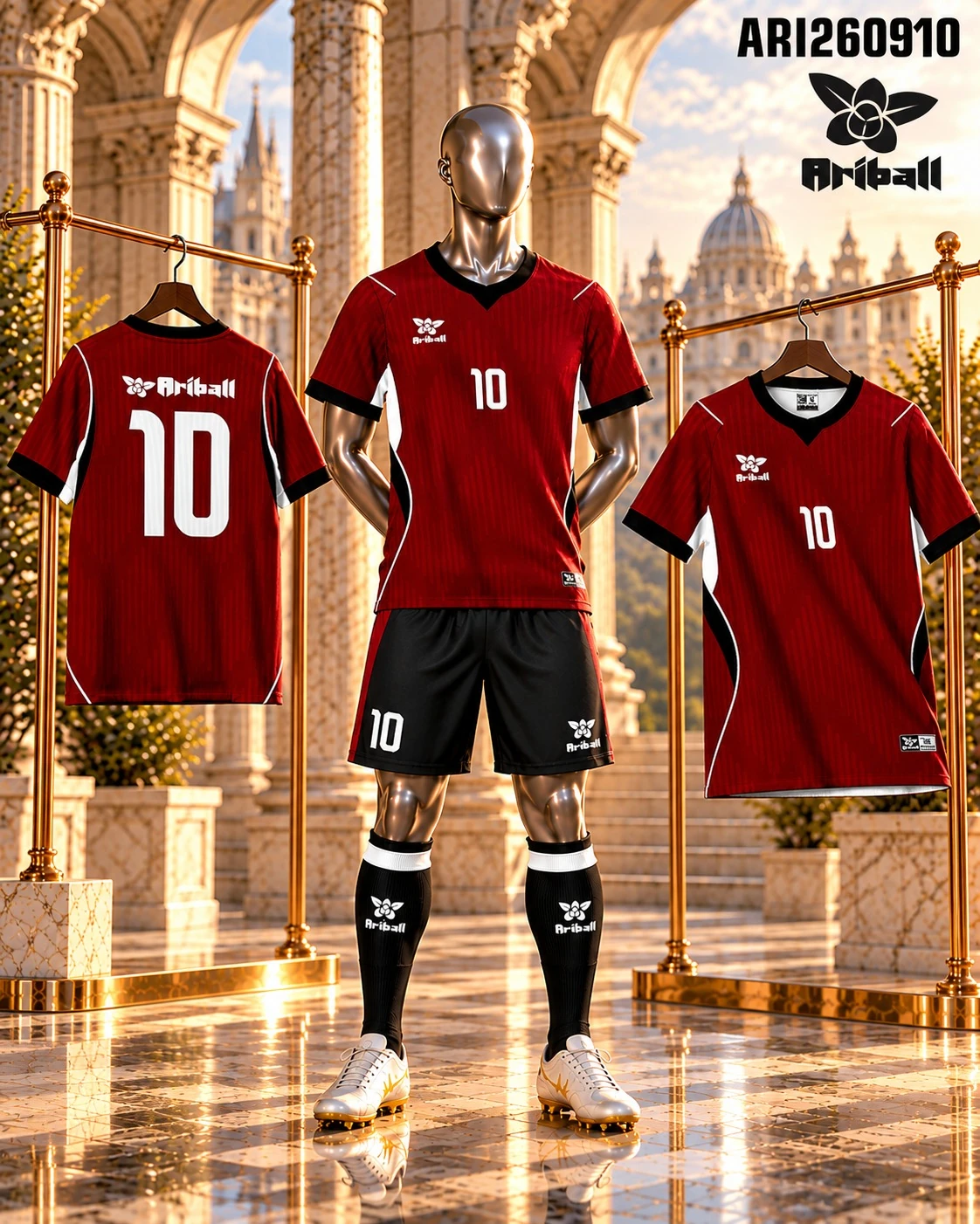 ARIBALL ARI2609010 football jersey front and back presentation