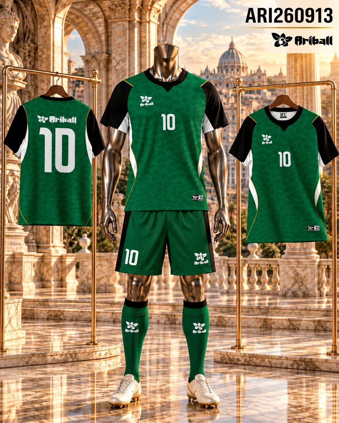 ARIBALL ARI2609013 football jersey front and back presentation