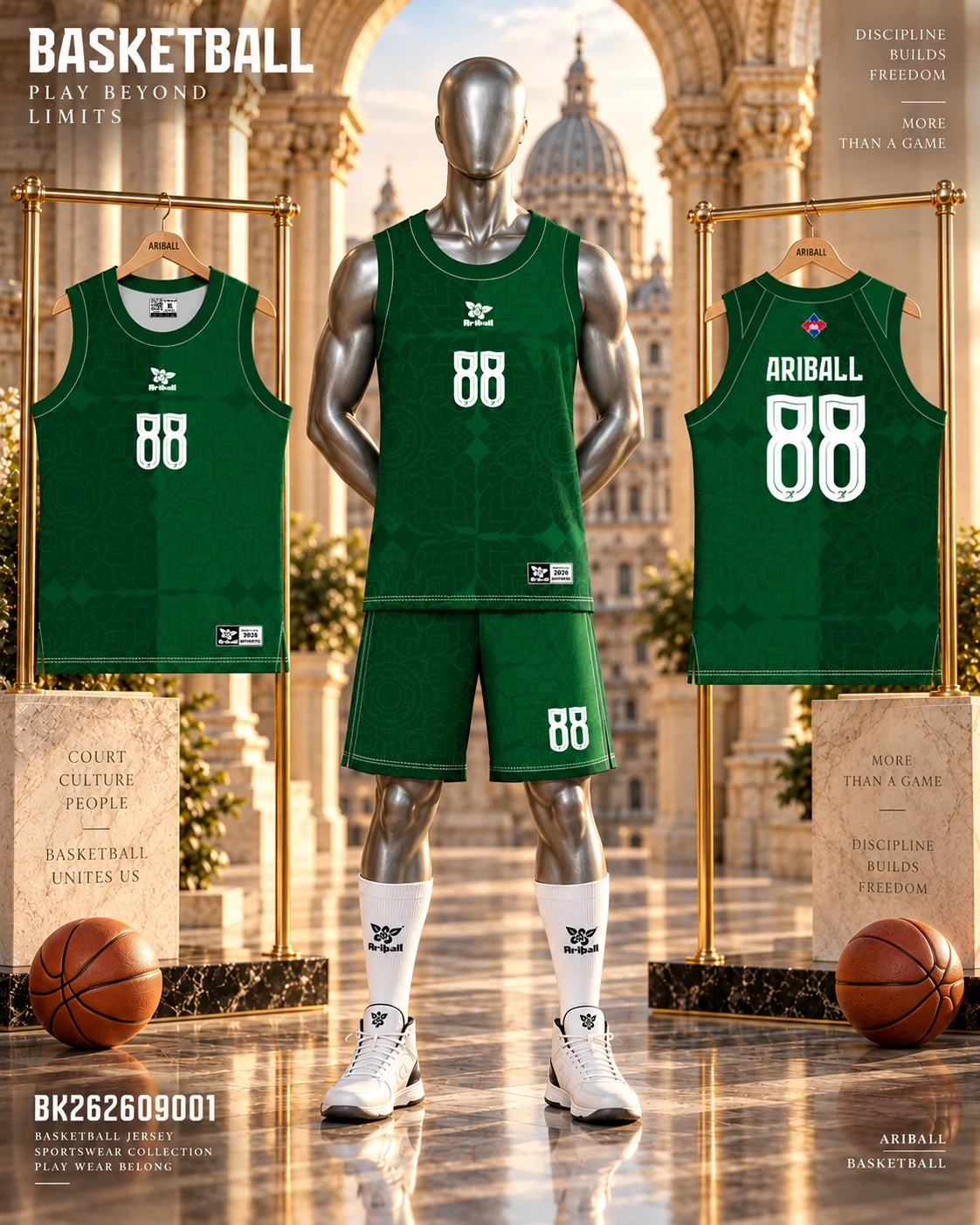 ARIBALL BK2609001 basketball jersey front and back presentation